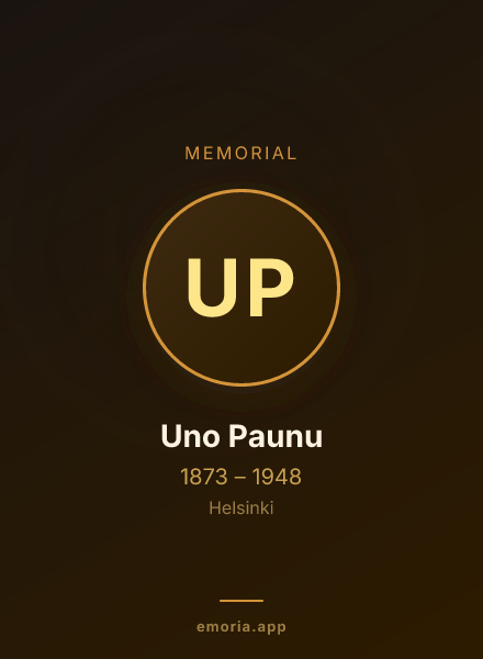 Memorial portrait of Uno Paunu