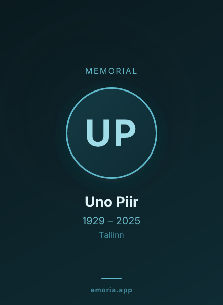 Memorial portrait of Uno Piir