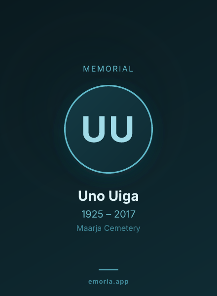 Memorial portrait of Uno Uiga