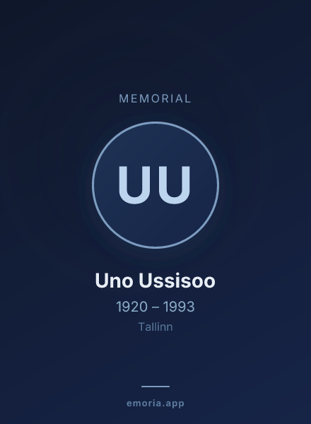Memorial portrait of Uno Ussisoo
