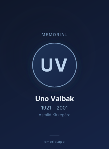 Memorial portrait of Uno Valbak