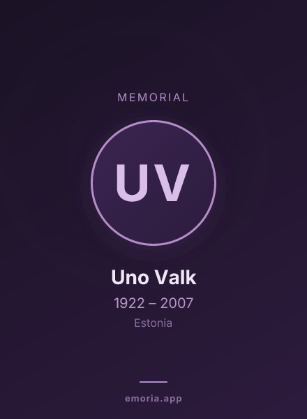 Memorial portrait of Uno Valk