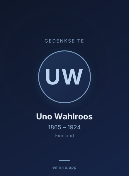 Gedenkportrait von Uno Wahlroos