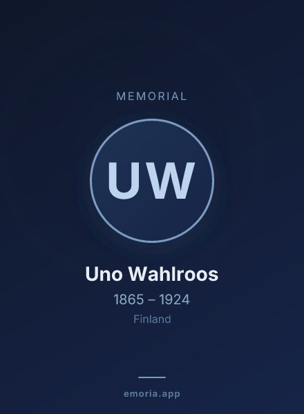 Memorial portrait of Uno Wahlroos