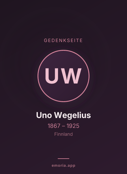 Gedenkportrait von Uno Wegelius