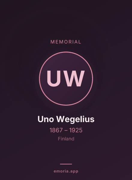 Memorial portrait of Uno Wegelius