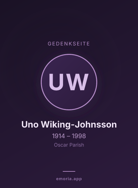 Gedenkportrait von Uno Wiking-Johnsson