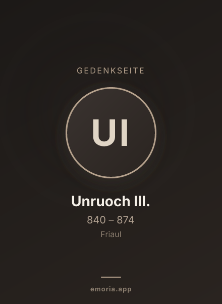 Gedenkportrait von Unruoch III.
