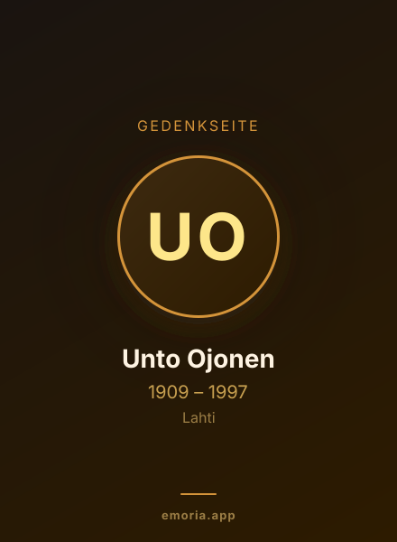 Gedenkportrait von Unto Ojonen