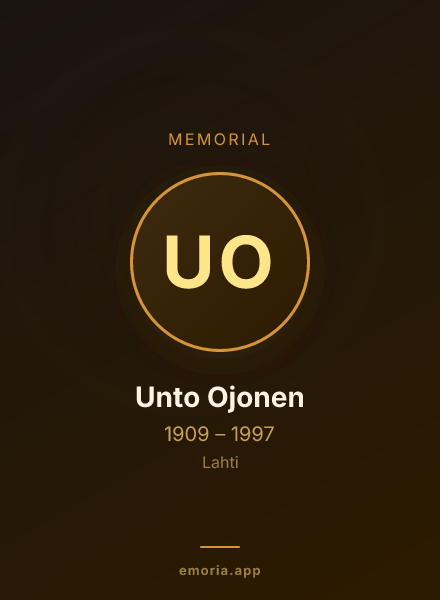 Memorial portrait of Unto Ojonen