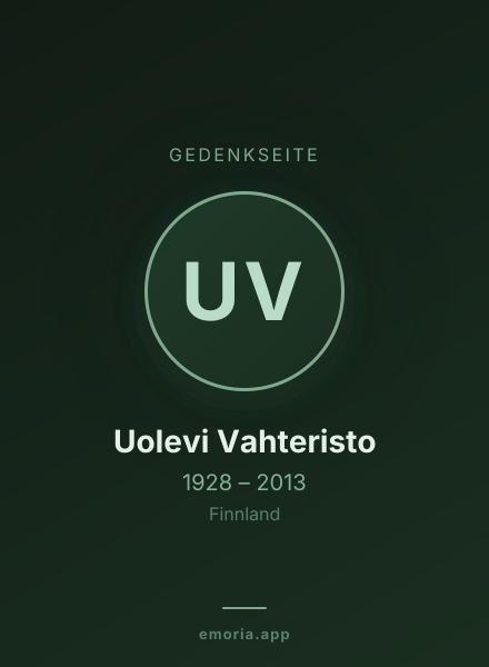 Gedenkportrait von Uolevi Vahteristo