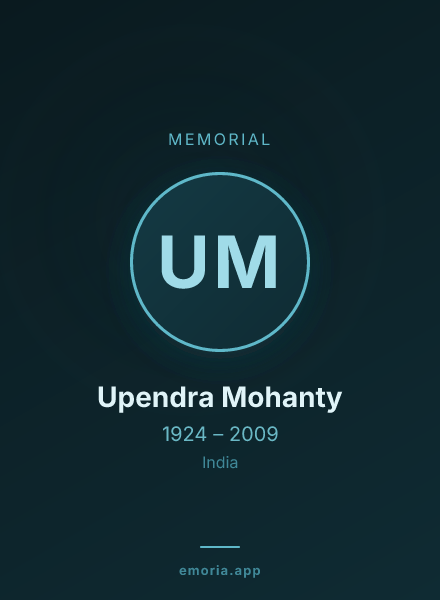 Memorial portrait of Upendra Mohanty