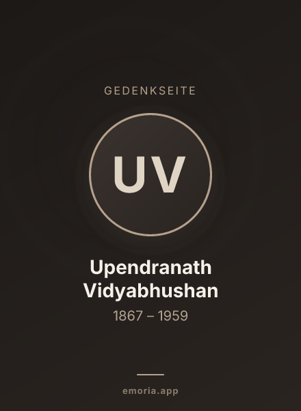 Gedenkportrait von Upendranath Vidyabhushan