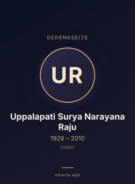 Gedenkportrait von Uppalapati Surya Narayana Raju
