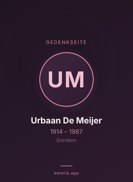 Gedenkportrait von Urbaan De Meijer