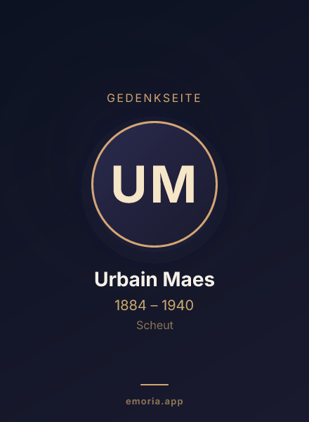 Gedenkportrait von Urbain Maes