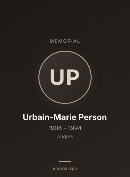 Memorial portrait of Urbain-Marie Person
