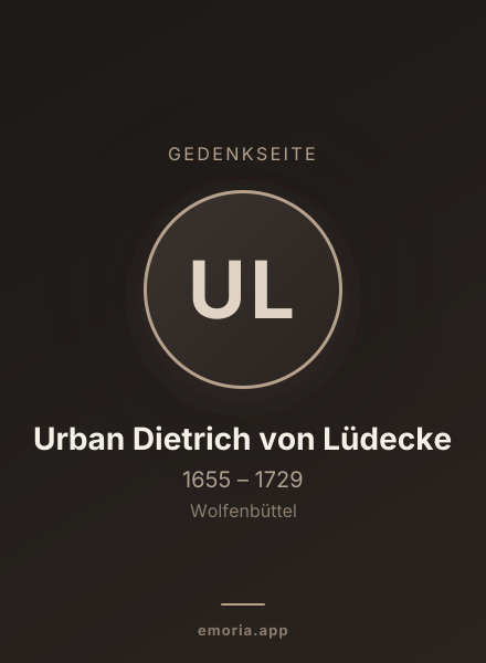 Gedenkportrait von Urban Dietrich von Lüdecke