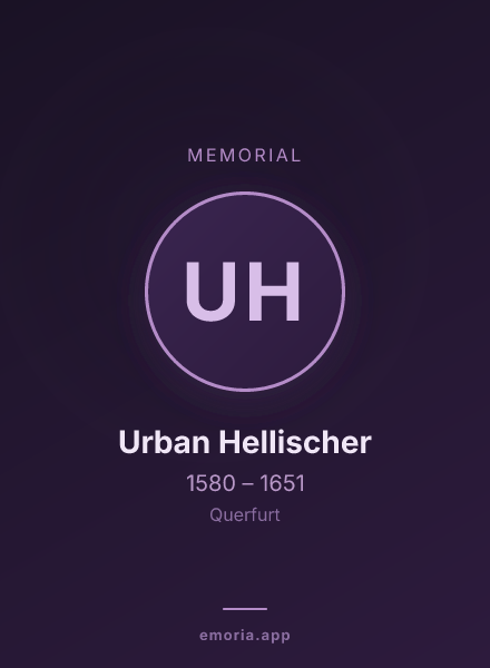 Memorial portrait of Urban Hellischer