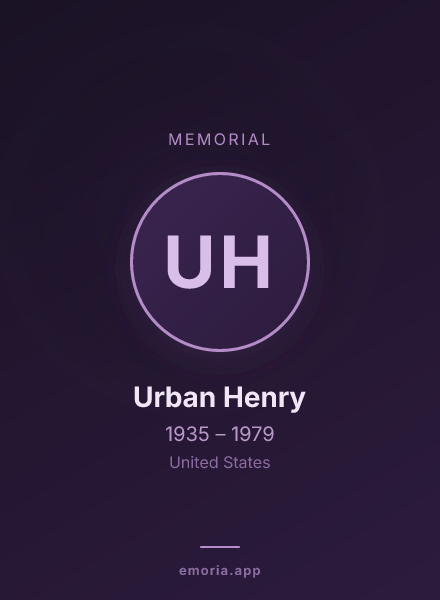Memorial portrait of Urban Henry