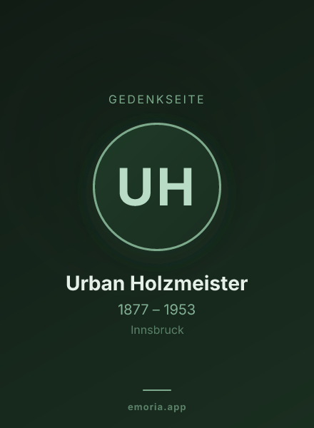 Gedenkportrait von Urban Holzmeister