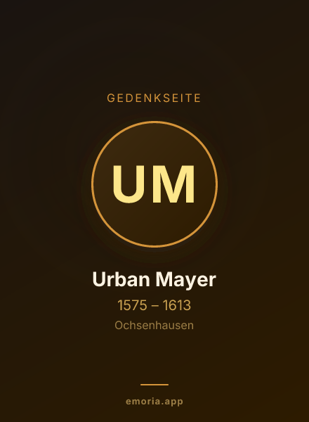 Gedenkportrait von Urban Mayer