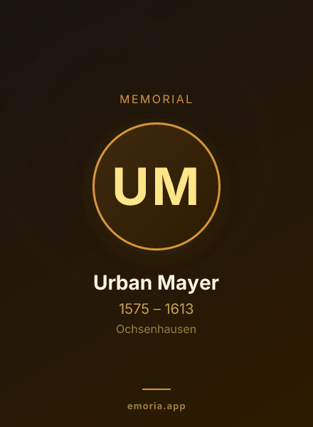 Memorial portrait of Urban Mayer