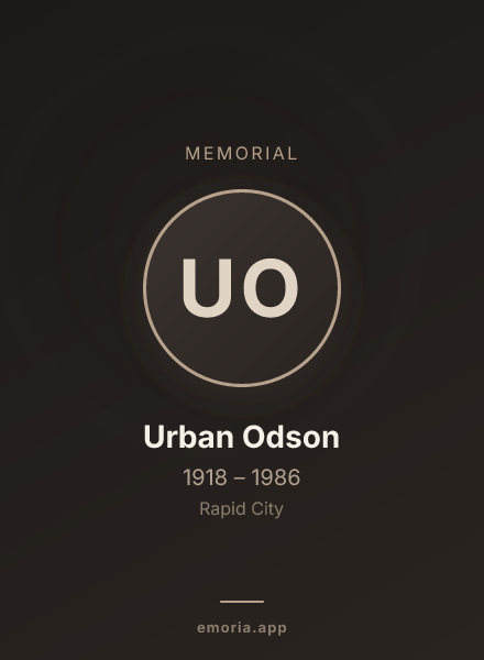 Memorial portrait of Urban Odson