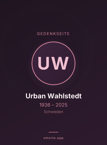 Gedenkportrait von Urban Wahlstedt