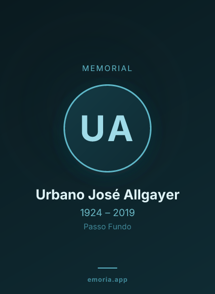 Memorial portrait of Urbano José Allgayer