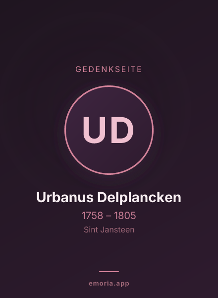 Gedenkportrait von Urbanus Delplancken