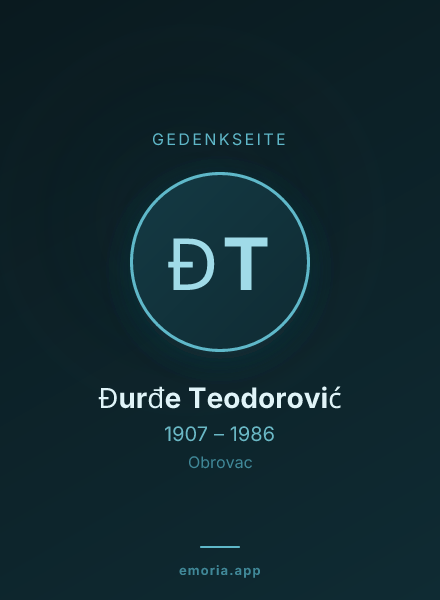 Gedenkportrait von Đurđe Teodorović