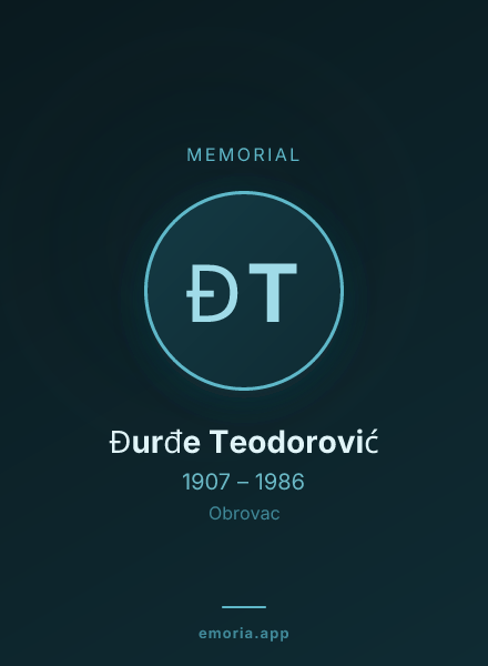 Memorial portrait of Đurđe Teodorović