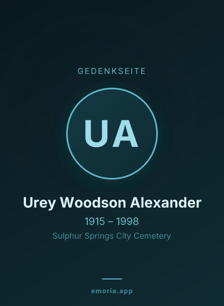 Gedenkportrait von Urey Woodson Alexander
