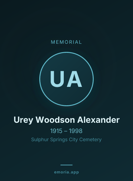 Memorial portrait of Urey Woodson Alexander