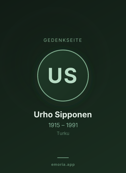 Gedenkportrait von Urho Sipponen