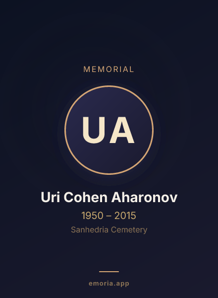 Memorial portrait of Uri Cohen Aharonov