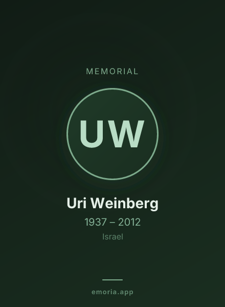 Memorial portrait of Uri Weinberg