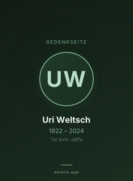 Gedenkportrait von Uri Weltsch