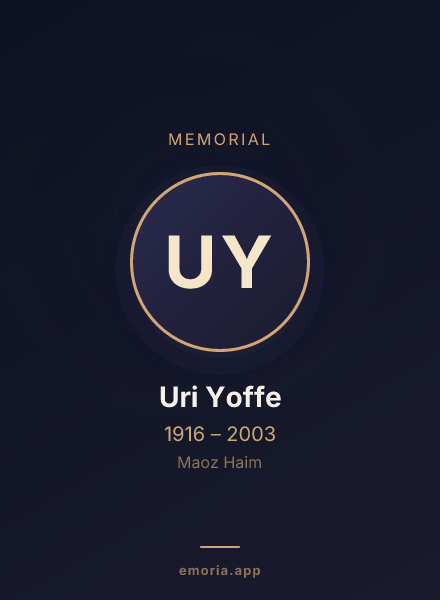 Memorial portrait of Uri Yoffe