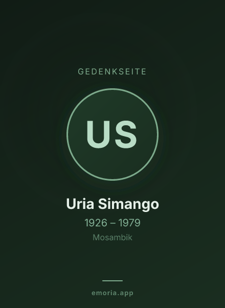 Gedenkportrait von Uria Simango