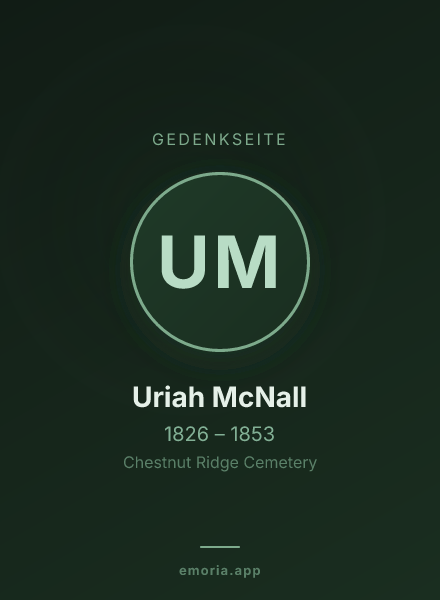 Gedenkportrait von Uriah McNall