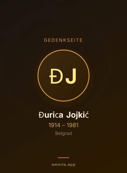 Gedenkportrait von Đurica Jojkić