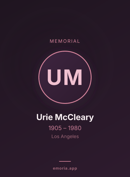 Memorial portrait of Urie McCleary
