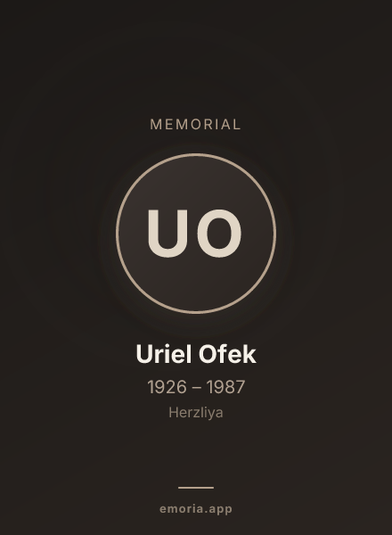 Memorial portrait of Uriel Ofek