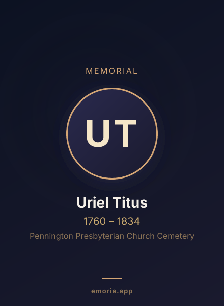 Memorial portrait of Uriel Titus