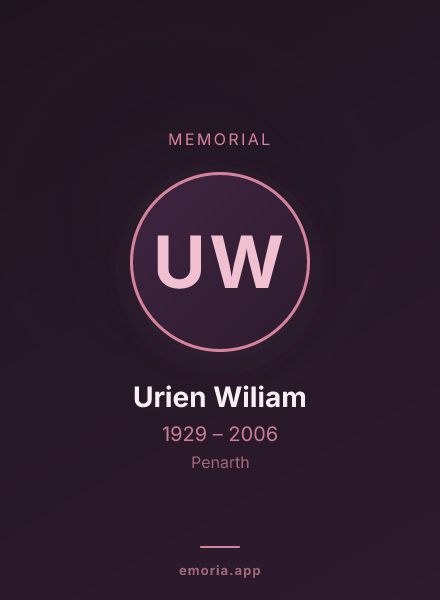 Memorial portrait of Urien Wiliam
