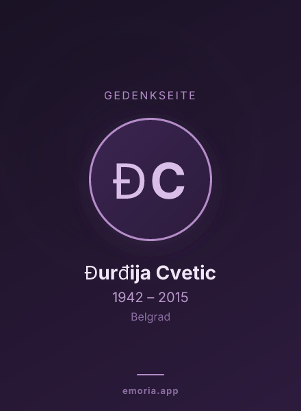 Gedenkportrait von Đurđija Cvetic