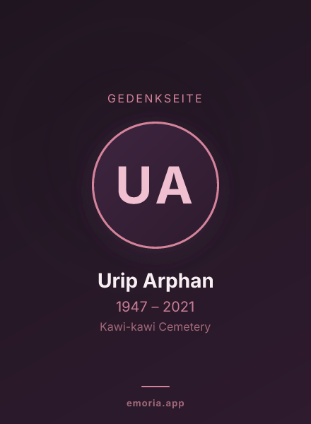 Gedenkportrait von Urip Arphan