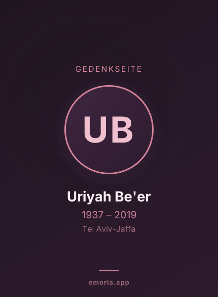 Gedenkportrait von Uriyah Be'er